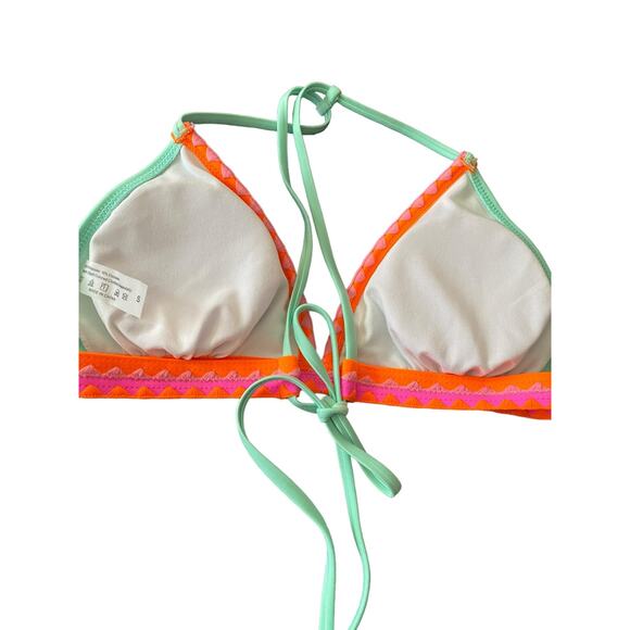 Bikini Women's Swimwear 2pc Size Small Mint Green & Coral - Picture 11 of 16